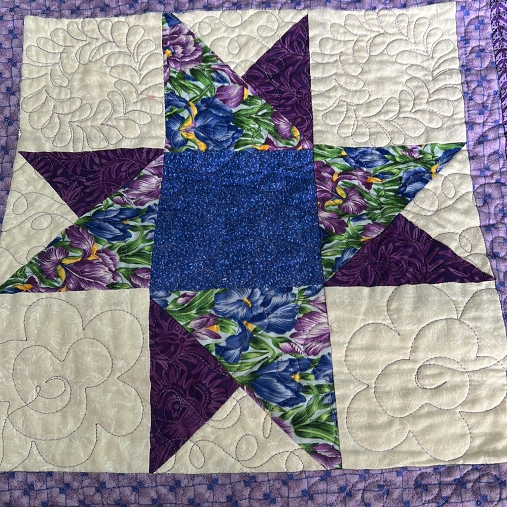 Custom, Betyluma Tote Bag. Purple white blue turquoise & lavender colors.